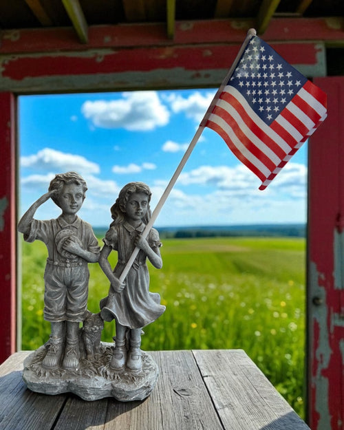 American Flag Statue - NIB